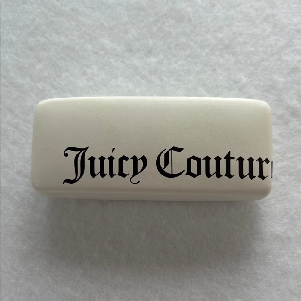 NWOT Juicy Couture White Sunglasses Glasses Case Pink Lining Quiet Luxury